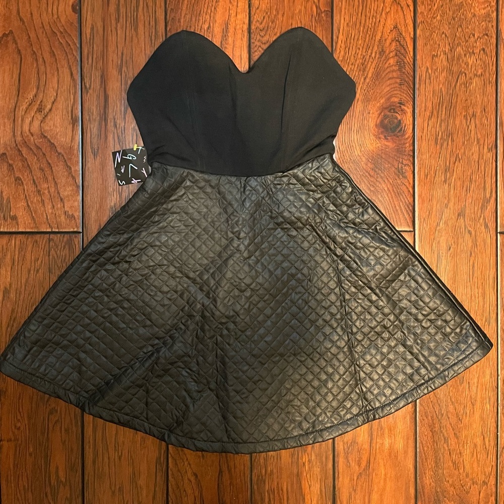NWT Nasty Gal Strapless Black Mini Dress